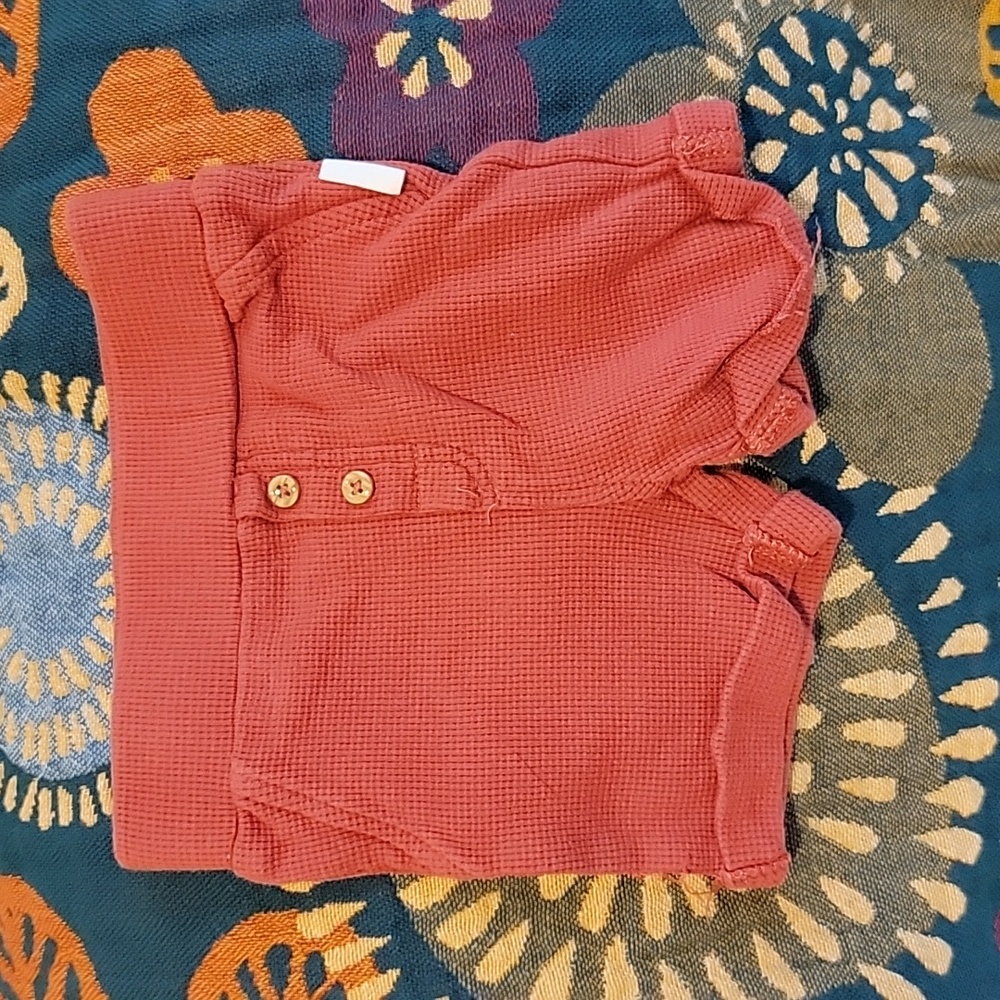 Rabbit Bear Shorts Size 0-3 months thermal waffle button coral red